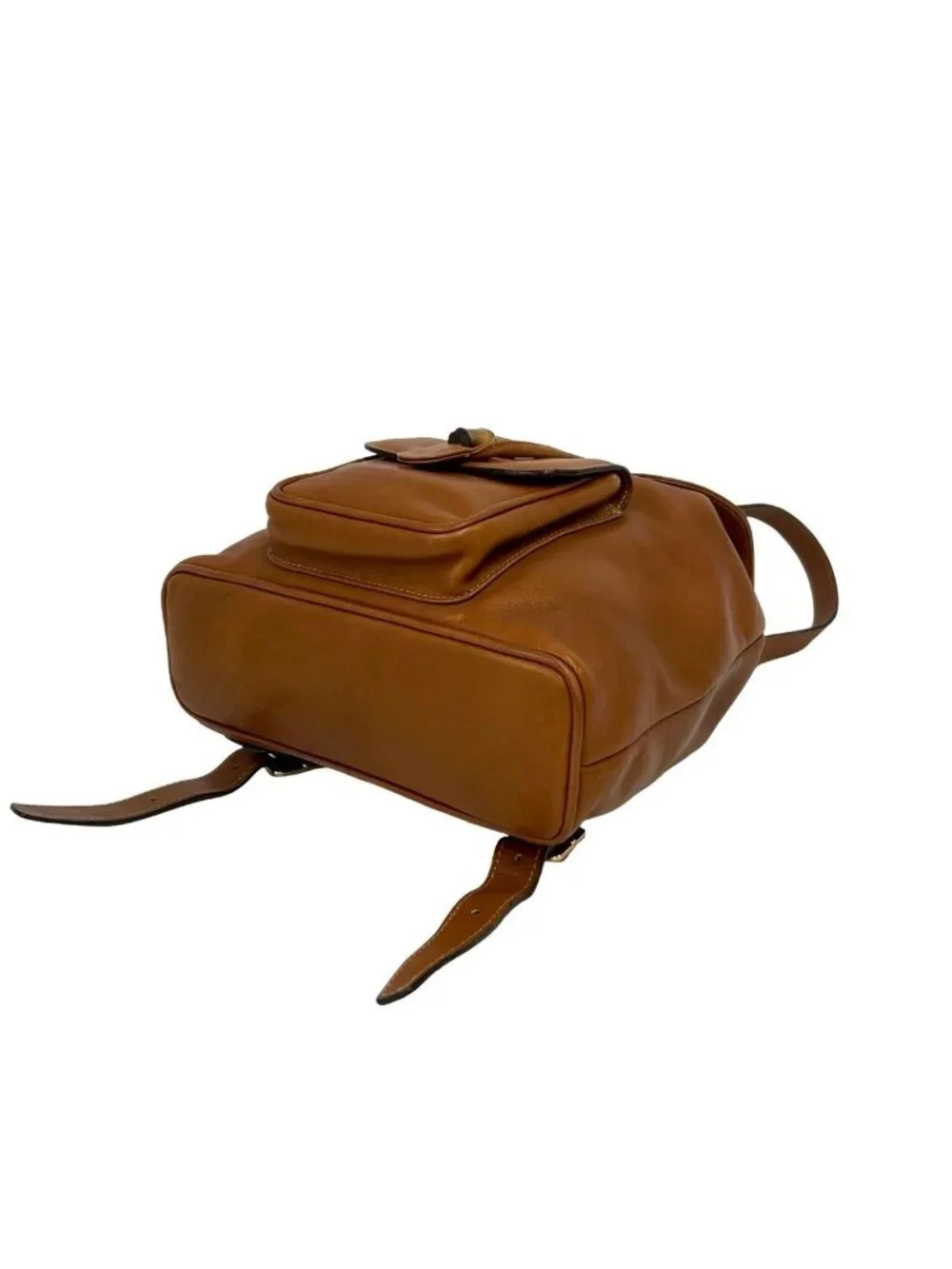 Gucci Vintage Bamboo Leather Backpack Brown
